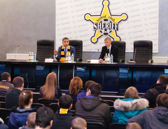 Club director and head coach meet the supporters